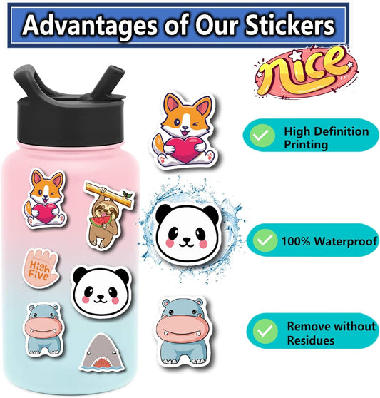 Stickers for Water Bottles, 200PCS Water Bottle Stickers for Kids, Waterproof Vinyl Stickers, Cute Stickers for Kids Classroom, Teacher Prizes Classroom Must Haves