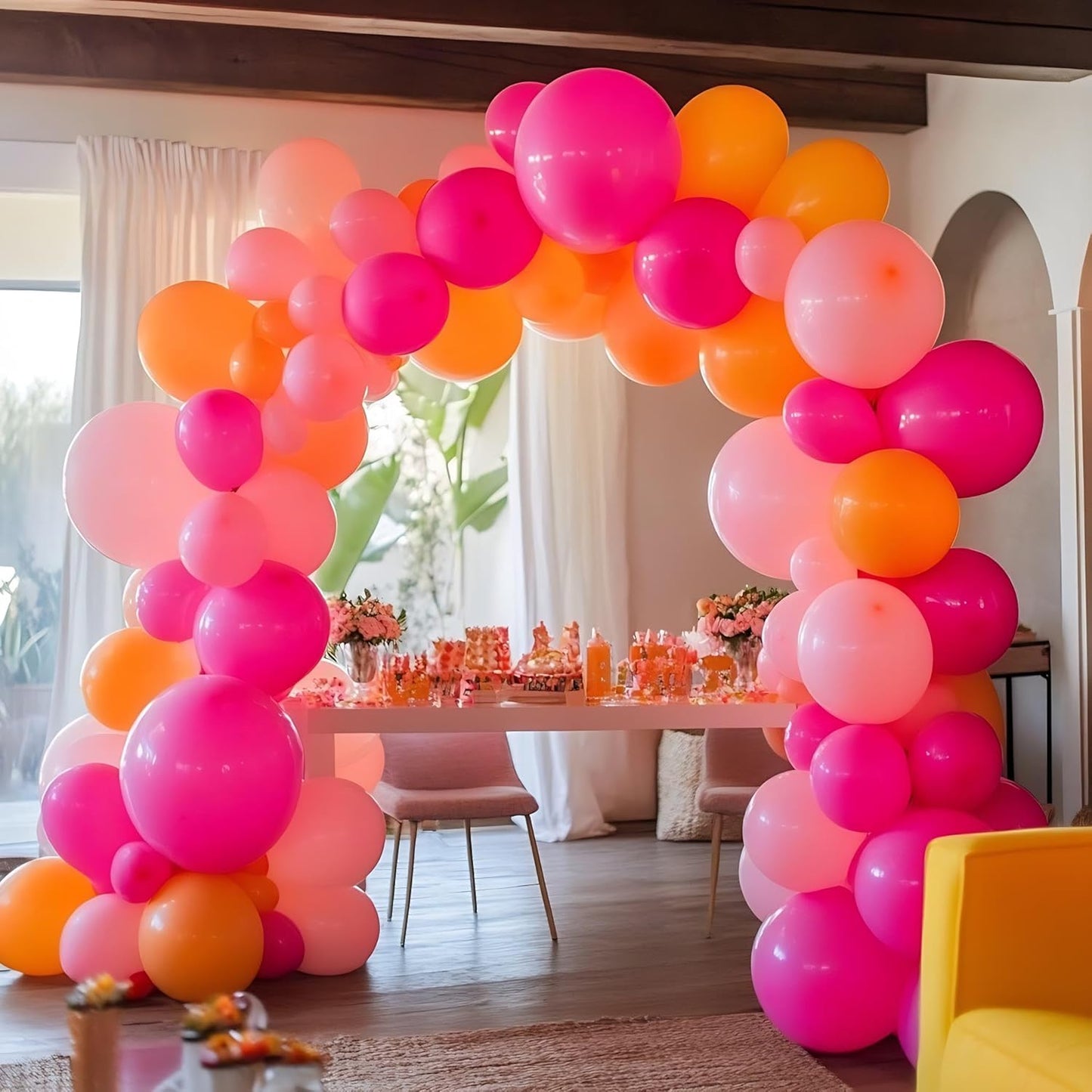 Hot Pink Balloons 125 PCS Different Sizes of 18 12 10 5 Inch Magenta Fuchsia Dark Pink Balloon Arch Kit Garland for Birthday Party Baby Shower Bridal Shower Valentine's Day