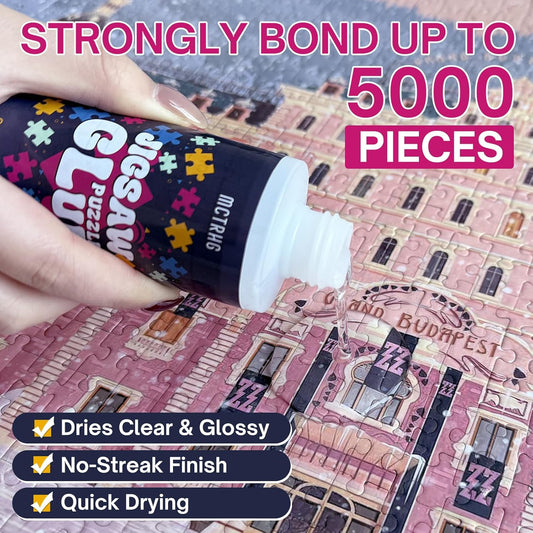 Jigsaw Puzzle Glue Clear, 200ML Puzzle Frame Kit for Adults with Applicators, Easily Preserves Finished Puzzles, Non-Toxic, Quick-Dry & Water-Based Anime Puzzle Saver for 3000/4500/5000 Pieces