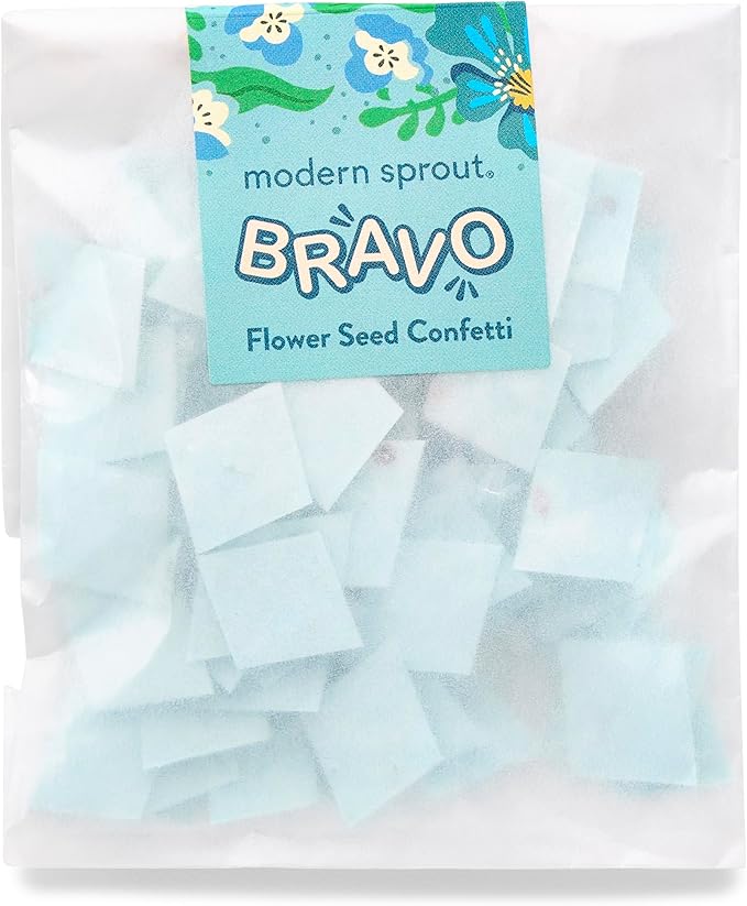 Modern Sprout Plantable Seed Paper Confetti Poppers Refill Packs (12 Pack/100pc) - Plastic-Free Refill for Creative Gardening - Wildflower Seeds for Kids Garden Party Favors & Birthday Poppers -Mix