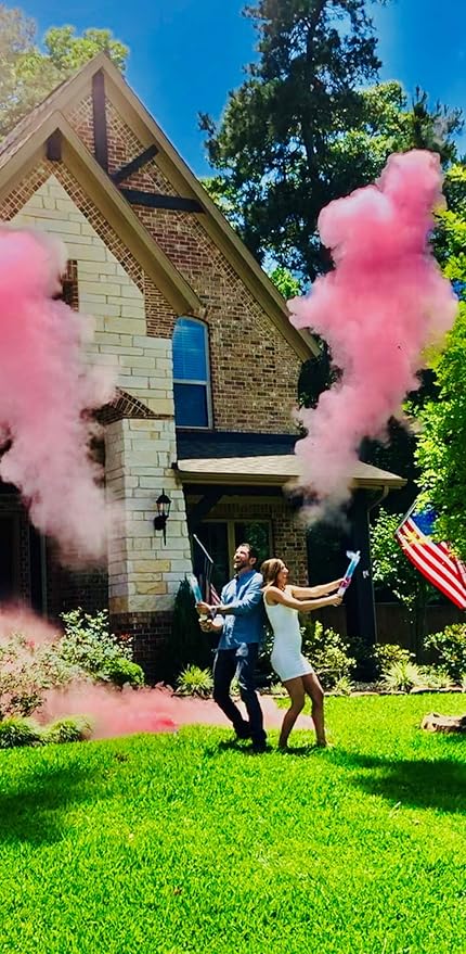 Gender Reveal Surprise - Pink Gender Reveal Powder Cannon Bundle - Easy to Use Pink Powder Cannon for Baby Gender Reveal Parties, Baby Showers & More - Easy to Use Powder Popper - 16 Inch - 2 Pack