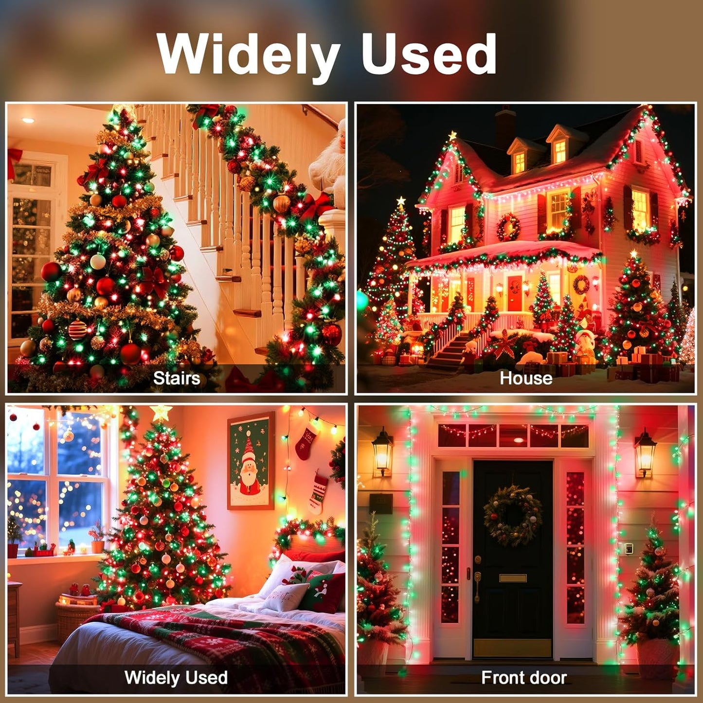 393 FT Christmas Lights 1000 LED Xmas Lights Outdoor Christams String Lights Waterproof 8 Modes & Timer, Fairy Lights Plug in for Weeding, Patio, Party, Holiday,Christmas Decor (Red+Green)