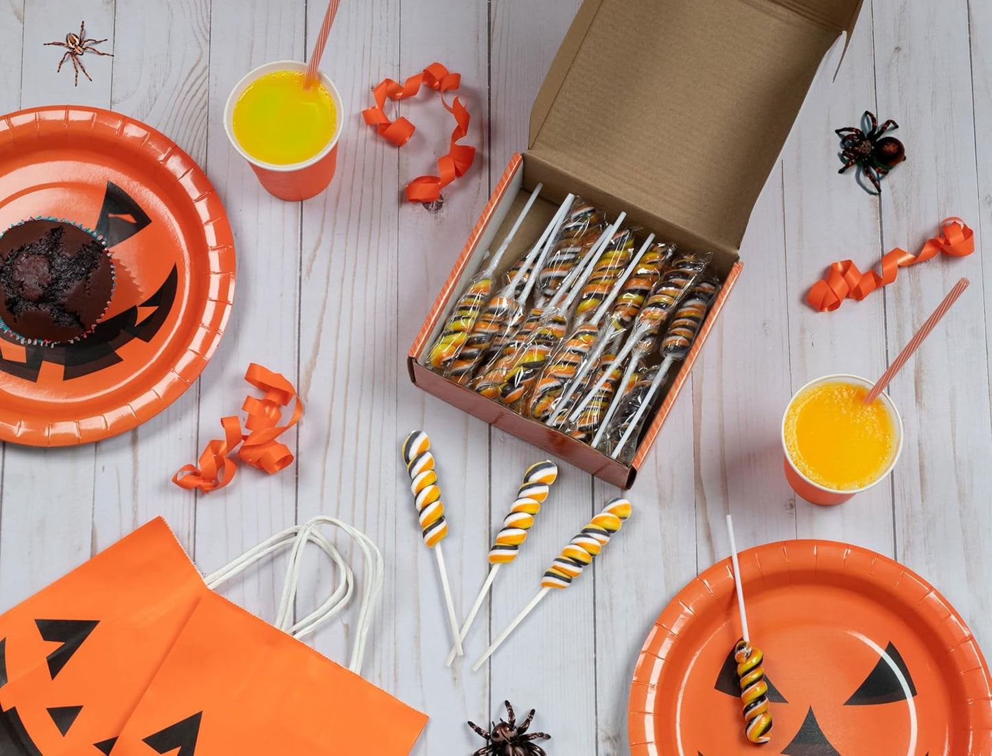 Halloween Twisty Lollipops - 24 Unicorn Suckers Individually Wrapped Bulk - Halloween Candy - Trick or Treat Candy Bags - Candy Buffet - Halloween Party Favors