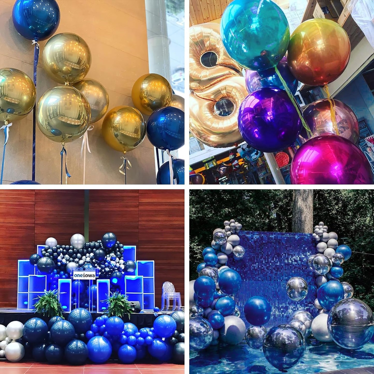 PartyWoo Navy Blue Balloons 4 pcs 36 Inch Extra Large Big Jumbo Giant Matte Dark Blue Latex Balloons for Graduation New Year Weddings Father's Day Baby Shower Birthday Party Decorations Blue-Y72