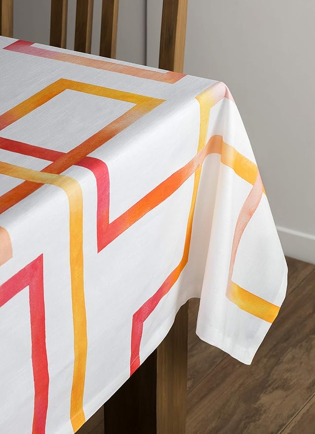 Maison d' Hermine Table Cloth Square Table 100% Cotton 60 x 60 Inches Tablecloth Reusable Decorative for Dining Room Farmhouse Home Valentines Day Decorations Spring Summer - Summer Maze