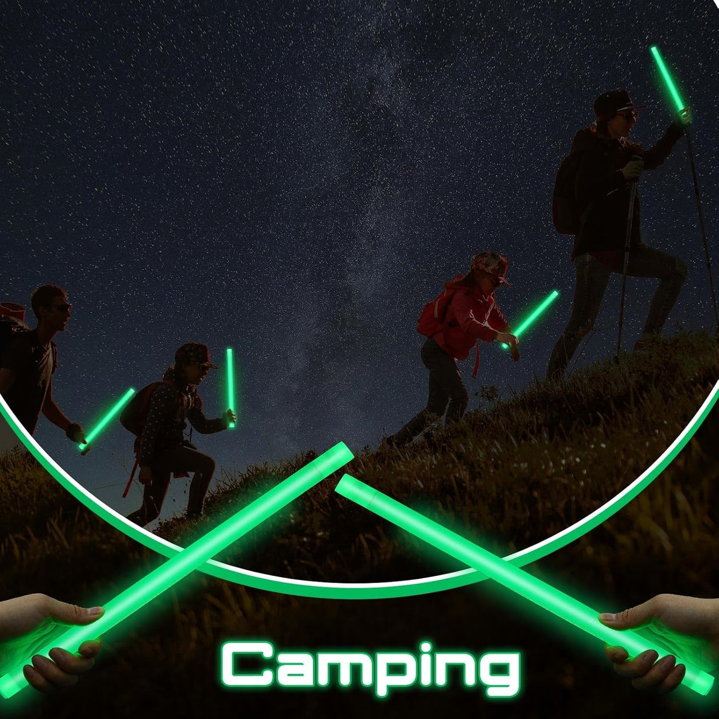 Lewtemi 10 Pcs Large Glow Sticks Big Giant Jumbo Halloween Christmas Emergency Light Stick for Camping Accessories, Survival Kit
