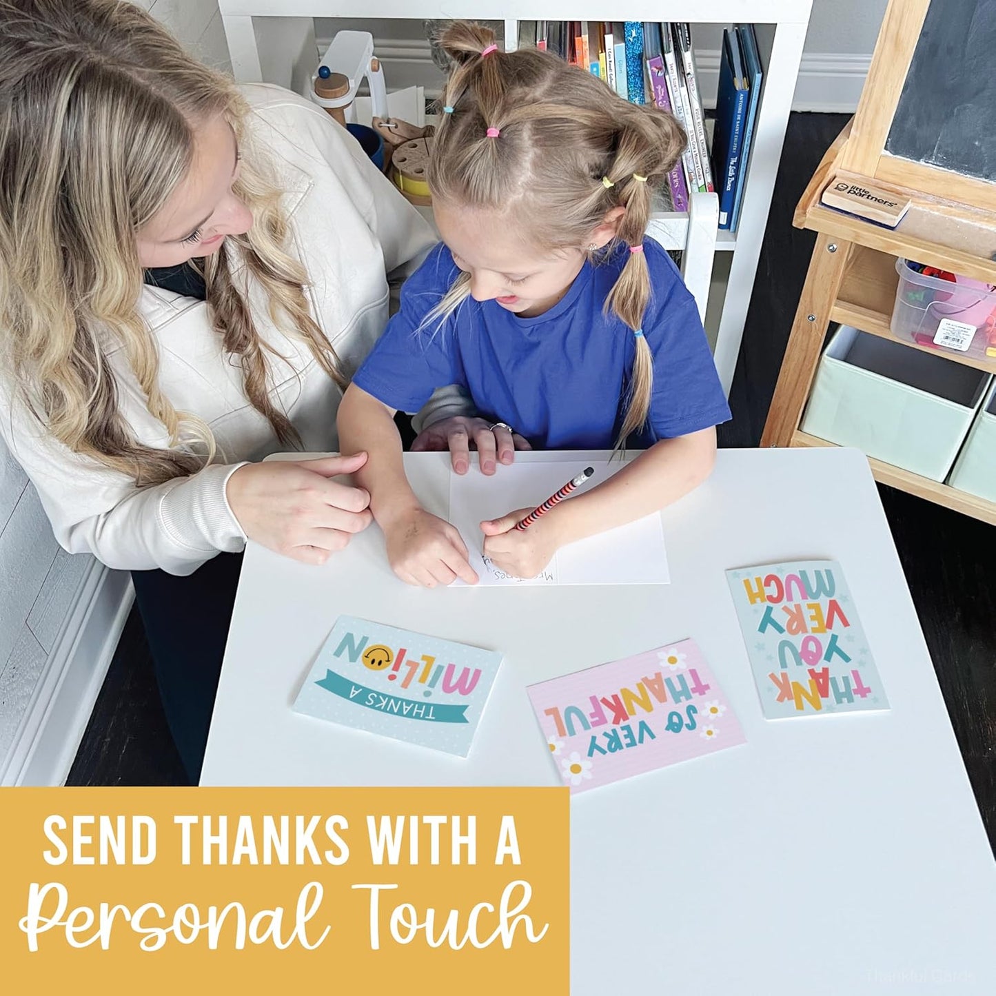 Hadley Designs Bulk Thank You Cards with Envelopes - 24 Kids Thank You Cards For Teachers, Cute Thanks Blank Cards and Envelopes, Fun Appreciation Note Card for Birthday, Baby Shower & Small Business
