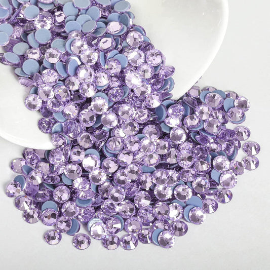 Beadsland Hotfix Rhinestones, 1440pcs Flatback Crystal Rhinestones for Crafts Clothes DIY Decorations,Violet, SS12, 3.0-3.2mm