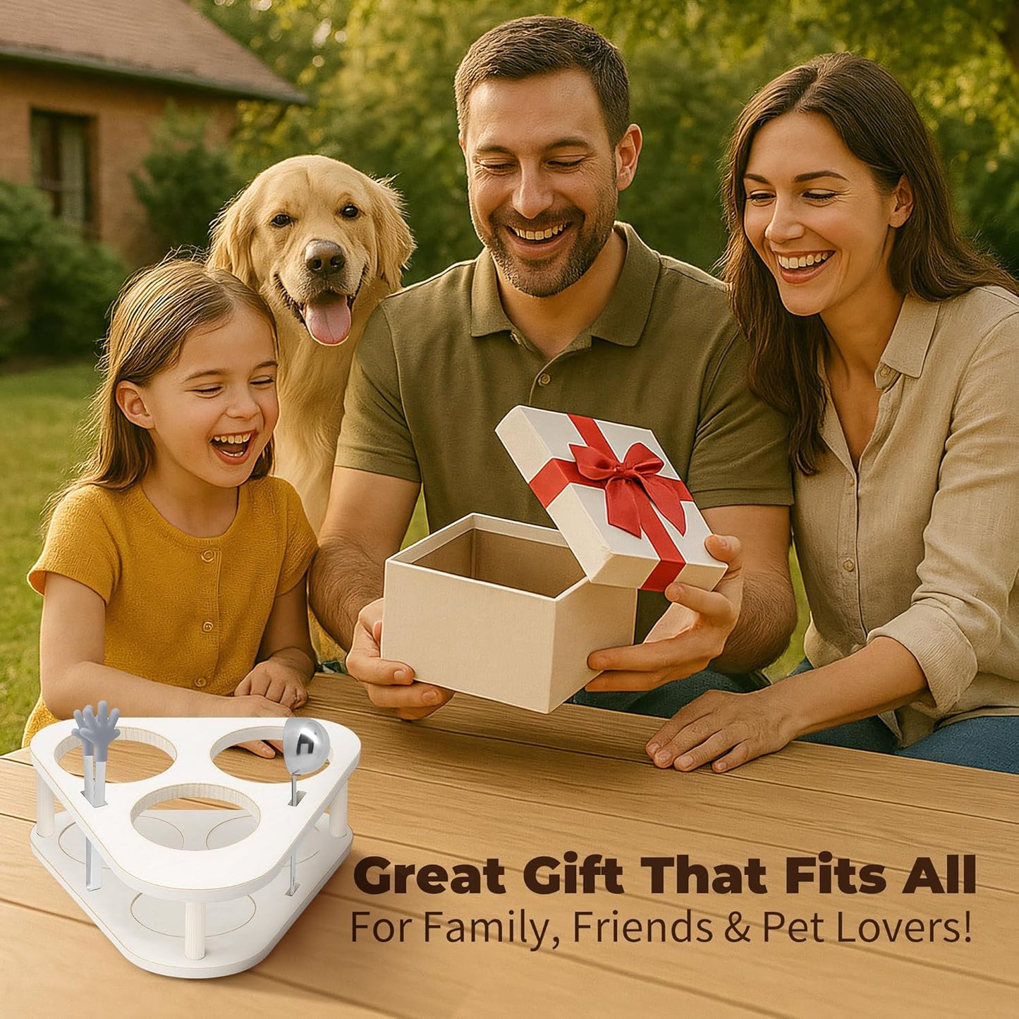 360° Rotating Dog Treat Holder Countertop Wood, Compact Dog Treat Tray for One-Hand Easy Access,3.8‘’ Diameter Slots for 3,Fit Most Spice Jar,Bottles,Cookie Tins & Pet Food Jars,Food Tong and Spoon