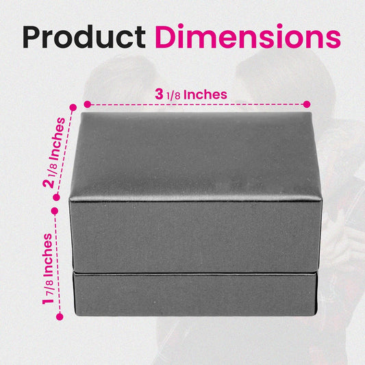 Novel Box Silver Jewelry Box for Double Rings 3.12x2.12x1.87 Inches - Double Rings Gift Box for Proposal Wedding Engagement - Faux Leatherette Jewelry Display Box - Gift Presentation Boxes for Rings