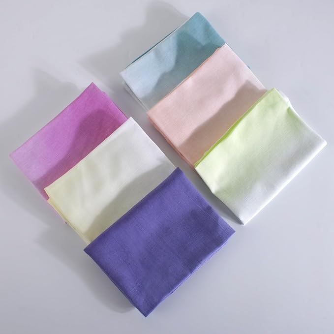 FINGERCRAFT Cloth Napkins Set of 6 Cotton Blend 20x20 Inch Large Size Dinner Napkins Cloth Perfect for Parties Dinners Weddings Cocktail Christmas Easter Ombre Tie Dye Peach