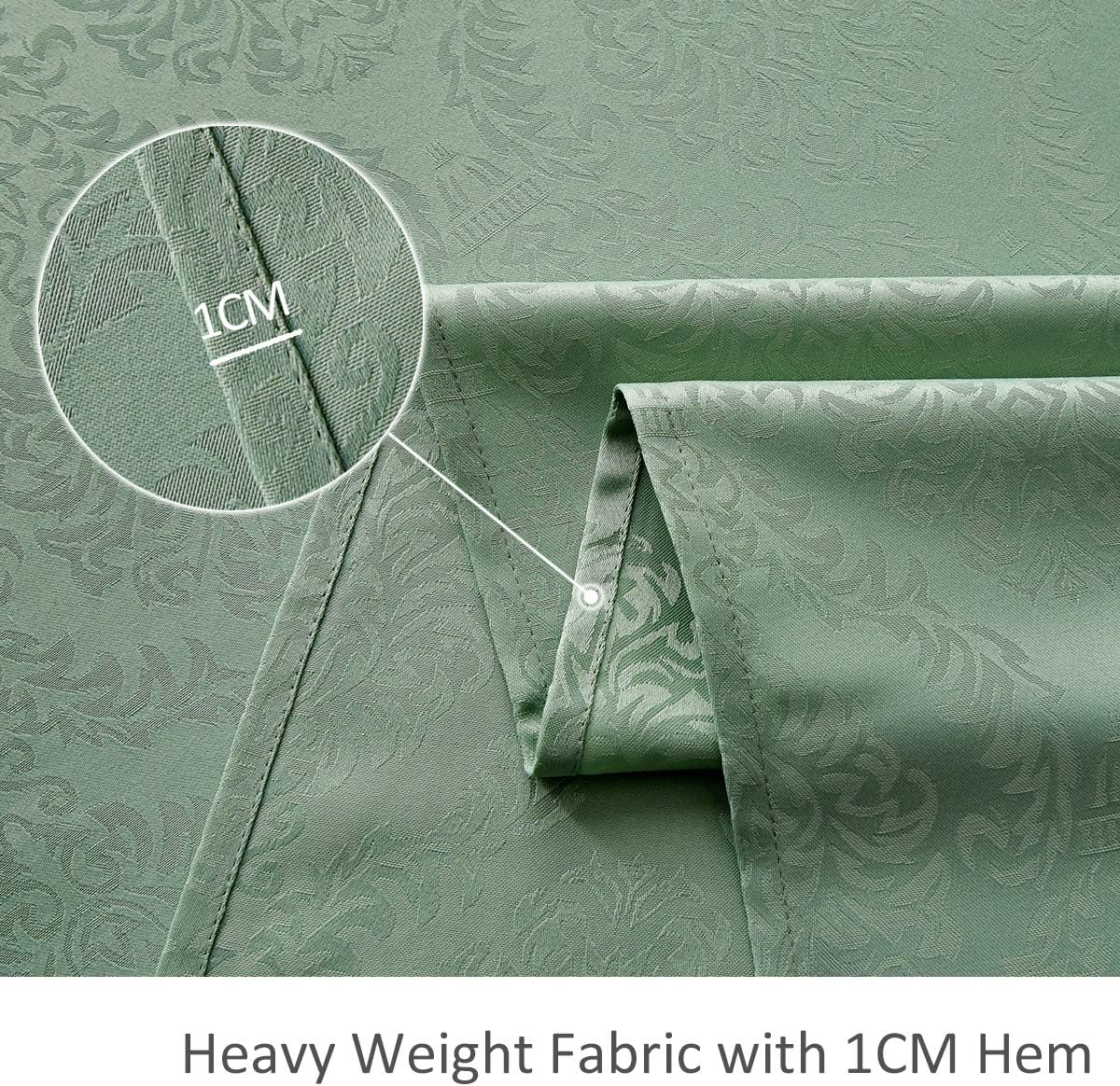 maxmill Jacquard Tablecloth Damask Design Spillproof Wrinkle Free Heavy Weight Soft Table Cloth Decorative Fabric Table Cover for Outdoor and Indoor Use Oblong 60 x 120 Inch Sage Green
