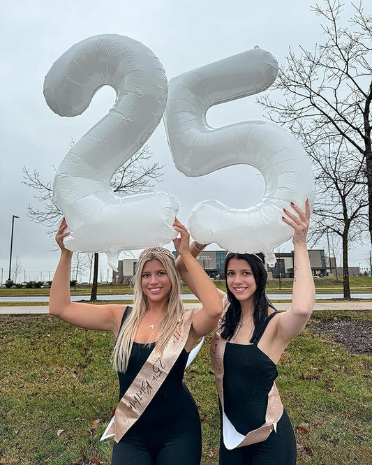 White Number 60 Balloon 40 inch, Translucent 60 Number Balloons, 60th White Birthday Decorations for Women Men, 60 Year Old Party Supplies