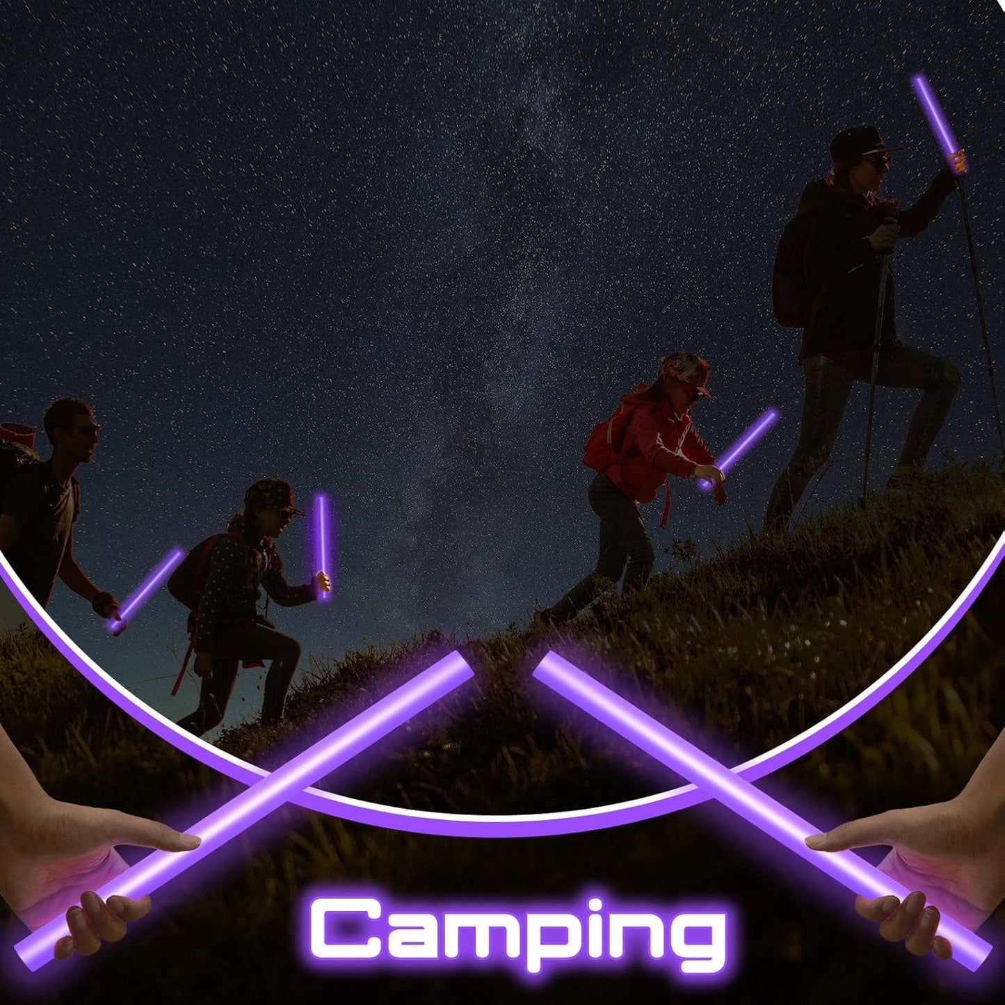 Lewtemi 10 Pcs Large Glow Sticks Big Giant Jumbo Halloween Christmas Emergency Light Stick for Camping Accessories, Survival Kit
