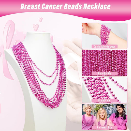 Breast Cancer Awareness Accessories - 100PCS Beads Bulk Decorations, Awareness Toy Necklaces, Party Parade Supplies Favors Stuff