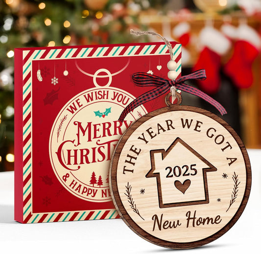House Warming Gifts, New Home Ornament 2025 - Best Housewarming Gifts New Home 2025 for Owners, Couples, Men, Women - First Home Gift Ideas - Our First Home Ornament for Christmas Tree Glass Keepsake