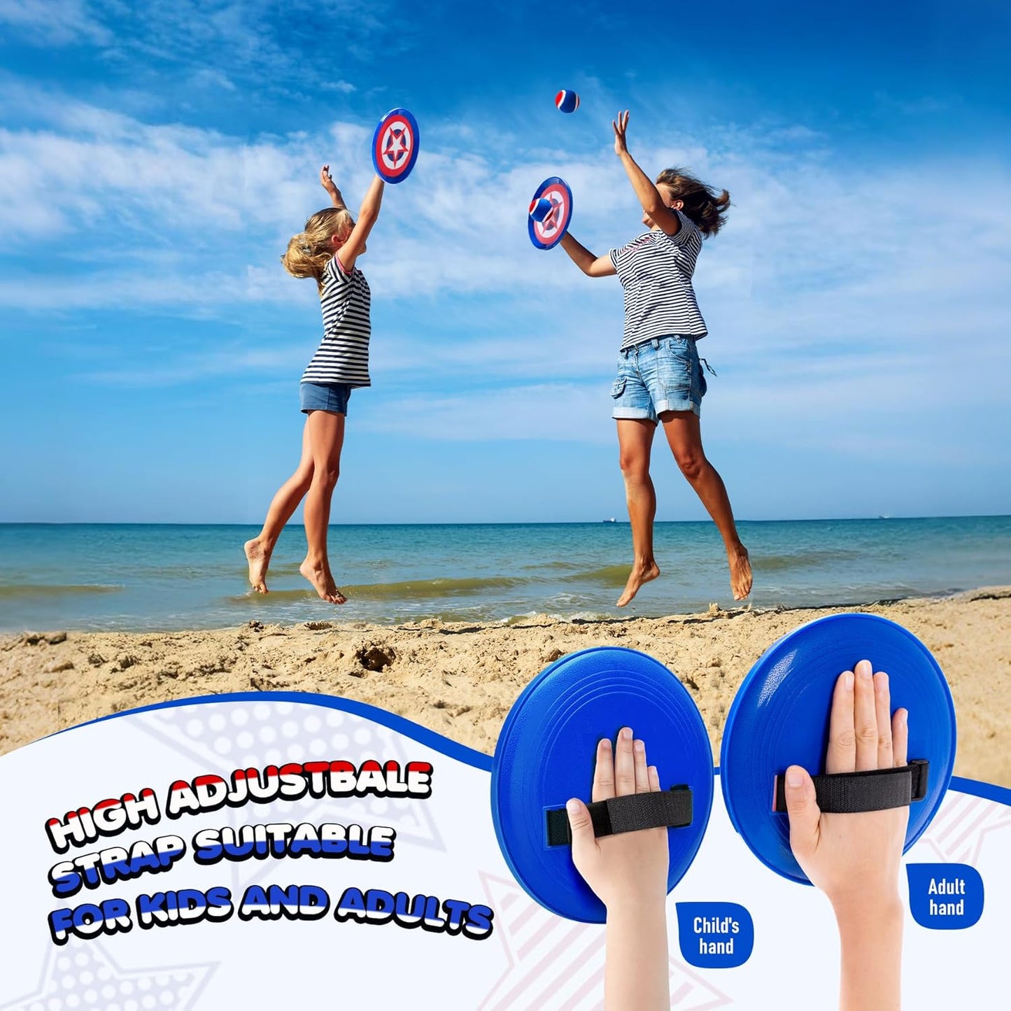 PlayZap Toss and Catch Ball Set Upgraded - Kids Baseball Toys Sturdy PVC for Family Games - Water-Resistant Great for Beach Pool Yard Outdoor - Gift for 3 4 5 6 7 8 9 10 11 12+ Years Old Boys Girls