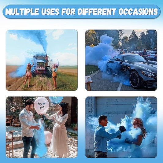 POPUPARTY 2 Pack Black-out Gender Reveal Powder- 4 lbs Blue Powder – Perfect for Baby Gender Reveal, Car Burnout, Color Toss, Photoshoots, Helicopters