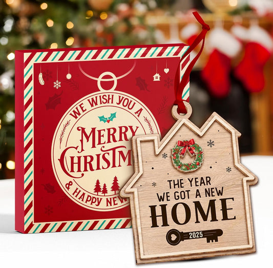 House Warming Gifts, New Home Ornament 2025 - Best Housewarming Gifts New Home 2025 for Owners, Couples, Men, Women - First Home Gift Ideas - Our First Home Ornament for Christmas Tree Glass Keepsake