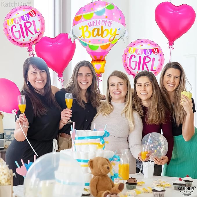KatchOn, Its A Girl Balloon Set - Pack of 5 | Welcome Baby Girl Balloons, Gender Reveal Decorations for Girl | Welcome Home Baby Girl Balloons for Baby Shower Decorations