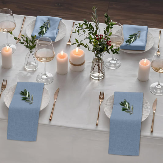 Ruvanti Linen Napkins Set of 12, 18x18 Cloth Napkins, Cotton Linen Blend Napkins Cloth Washable, Soft, Reusable Dinner Napkins for Wedding, Parties, Christmas, Thanksgiving, Everyday Use - Grey