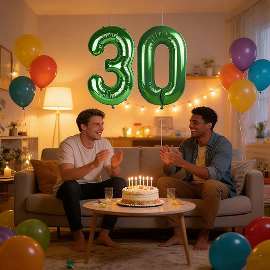40 Inch Balloon 30 Number, Happy 30th Birthday Decoration for Her Him, Dark Green Foil Number Balloons for Celebration Engagement Memorial Day's Big Event Supplies