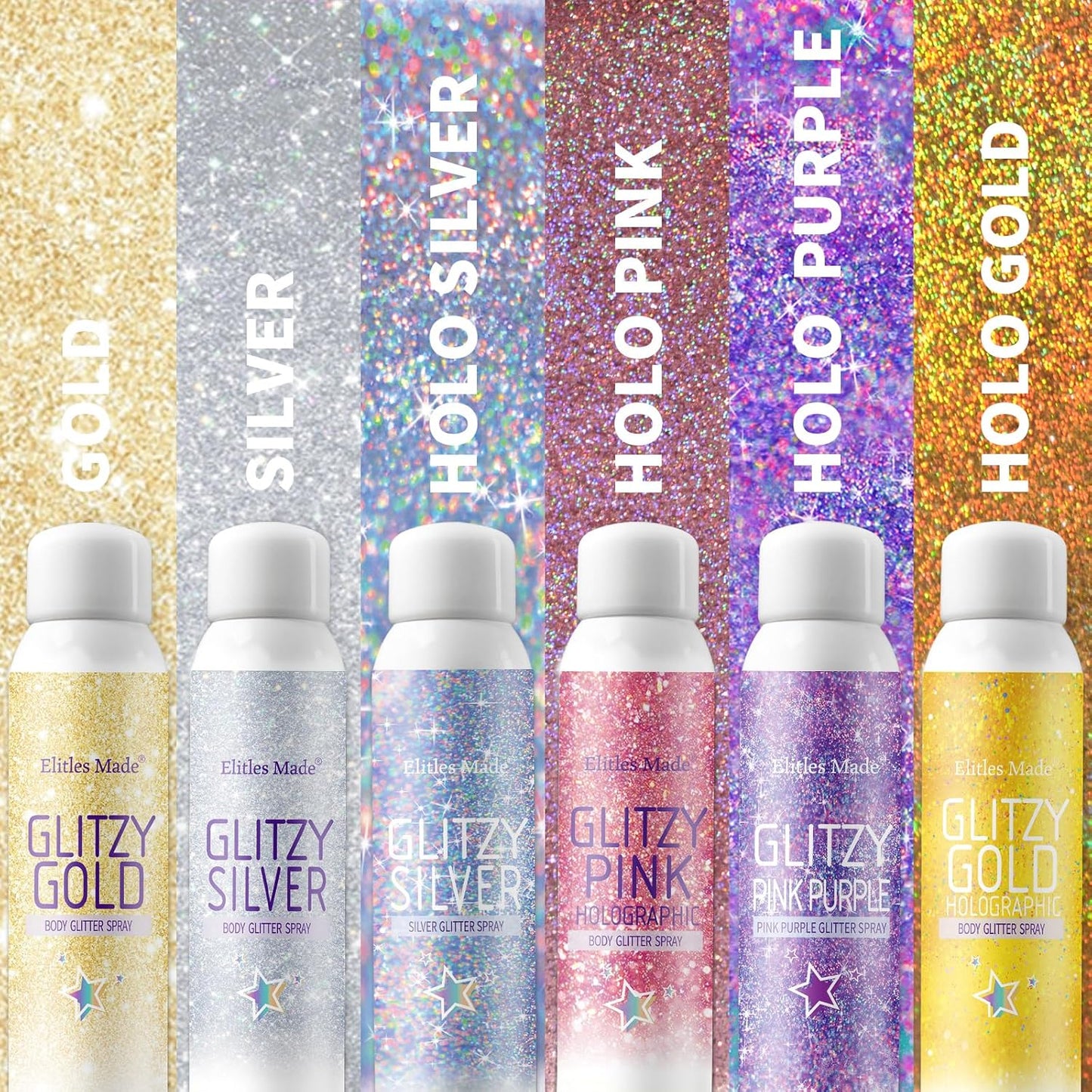 Hair Glitter Body Glitter Spray, 150ML Glitter Hairspray Gold Glitter Spray for Hair and Body, Hair Glitter for Kids Women, Body Shimmer Festival Rave and Makeup 4.2 Fl Oz