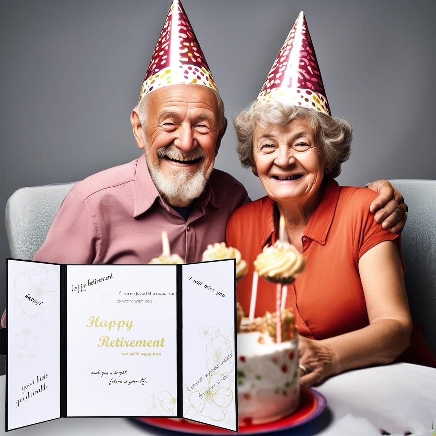 Large Retirement Card for Men Women, Black Gold Retirement Party Decorations, Happy Farewell Guest Book Alternative, Jumbo Greeting Card Retirements Gifts Signature Board Book for Party Supplies