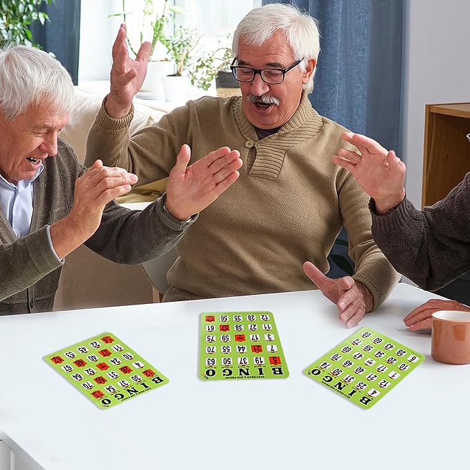 GSE Games & Sports Expert Shutter Bingo Cards, Finger-Tip Shutter Slide Bingo Cards, Easy-Read Large Print Bingo Cardboard with Sliding Windows