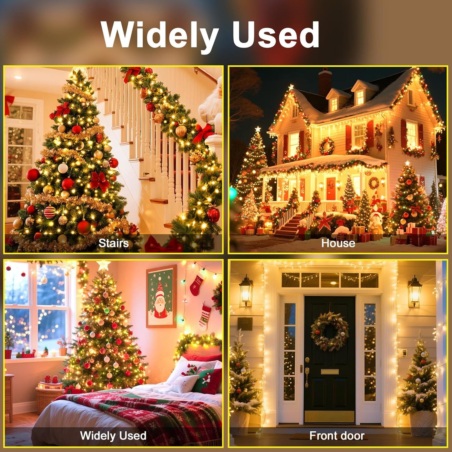 114 FT 350 LED String Lights Outdoor Indoor, Christams String Lights Waterproof 8 Modes & Timer, Fairy Lights Plug in for Bedroom, Weeding, Patio, Party, Holiday,Christmas Decor(Warm White)