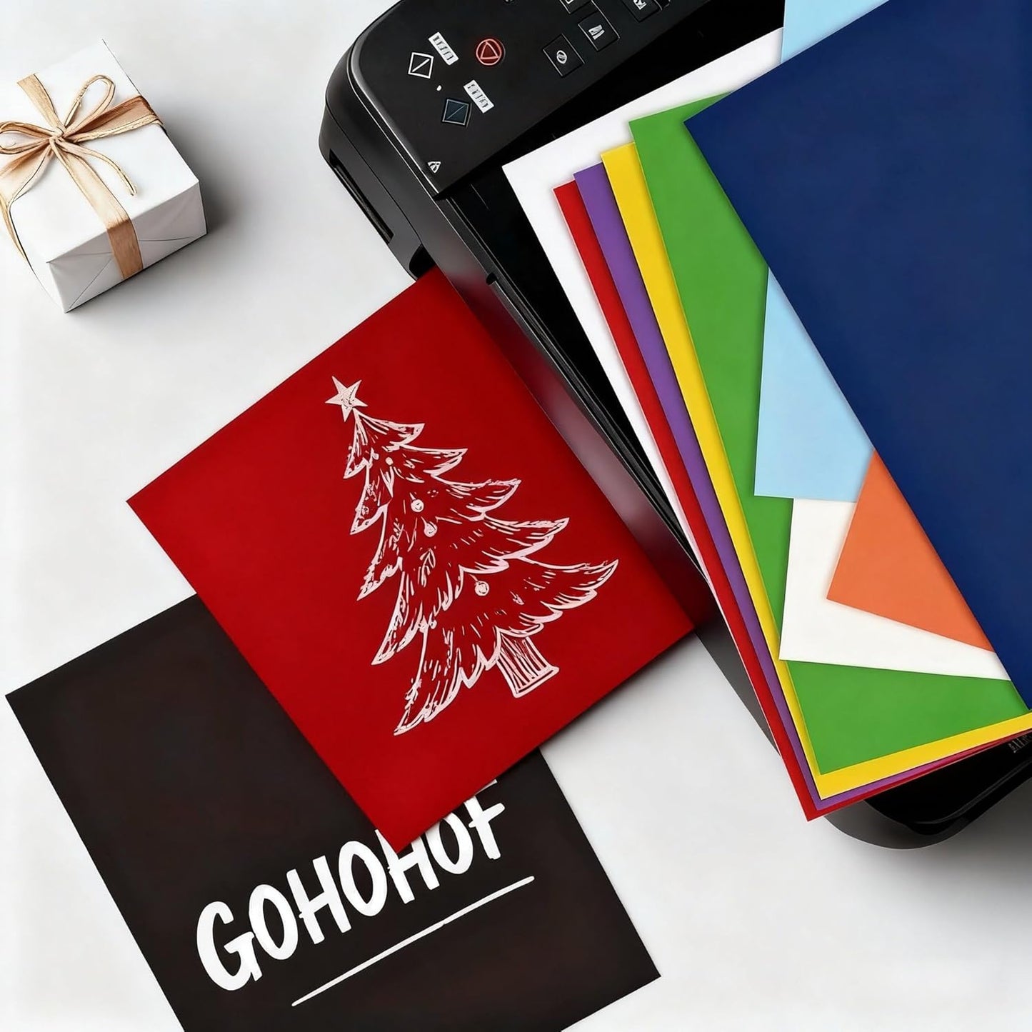 100 Sheets Christmas Cardstock paper 8.5 x 11, Red & Green Cardstock Printer Paper 65 lb/180 gsm, Card Stock Paper for Holiday Cards, Invitations, Scrapbooking & DIY Projects
