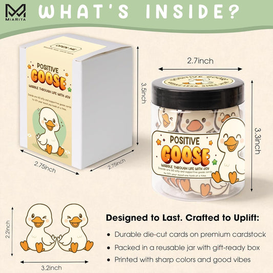 Positive Goose Jar, Emotional Cheer Up Support, Back to School Gifts for Girls Teacher, Birthday Gifts for Women Her Daughter Friend Teen Girl