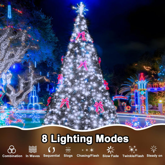 393 FT Christmas Light 1000 LED Xmas Lights Outdoor LED Christams String Lights Waterproof 8 Modes & Timer, Fairy Lights Plug in for Weeding, Patio, Party, Holiday,Christmas Decor (Cool White)
