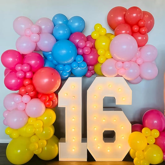 Hot Pink Blue Yellow Orange Balloons Tropical Balloon Hawaiian Party Decorations 12inch for Kids Summer Flamingo Theme Pool Birthday Peacock Blue Pink Yellow Orange Latex Helium Balloon for Arch