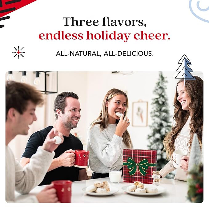 David’s Cookies Christmas Cookie Meltaways Variety Pack – Cinnamon, Chocolate Chip Pecan & Butter Pecan – 3 Gift Boxes (3 lbs Total) – Holiday Cookies Gift Set – Gourmet Christmas Dessert Assortment