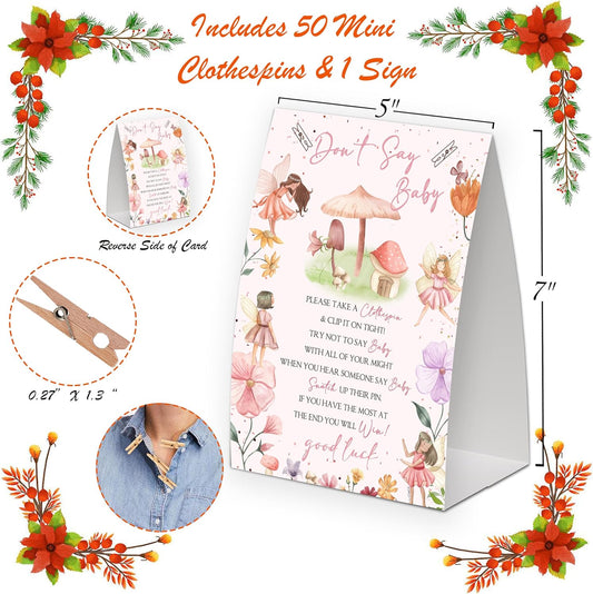 Enchanted Pixie Fairy Shower Decoration,Don't Say Baby Baby Shower Game,Gender Neutral Baby Shower Decorations,Small Clothespin Game,Baby Shower Ideas,Baby Shower Games 50 Guest,Fall Party Games