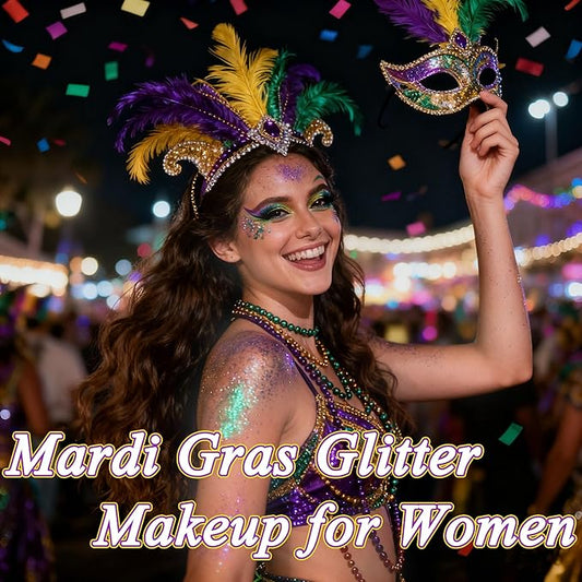 AROIC 14 Colors Body Glitter, Face & Hair Glitter Gel Set for Mardi Gras, Eye Shimmer for Women Glow in the Dark Rave Accessories Party Supplies, Face Paint Hair/Cheek/Eyelid Sparkle Makeup(18ml/Tube)