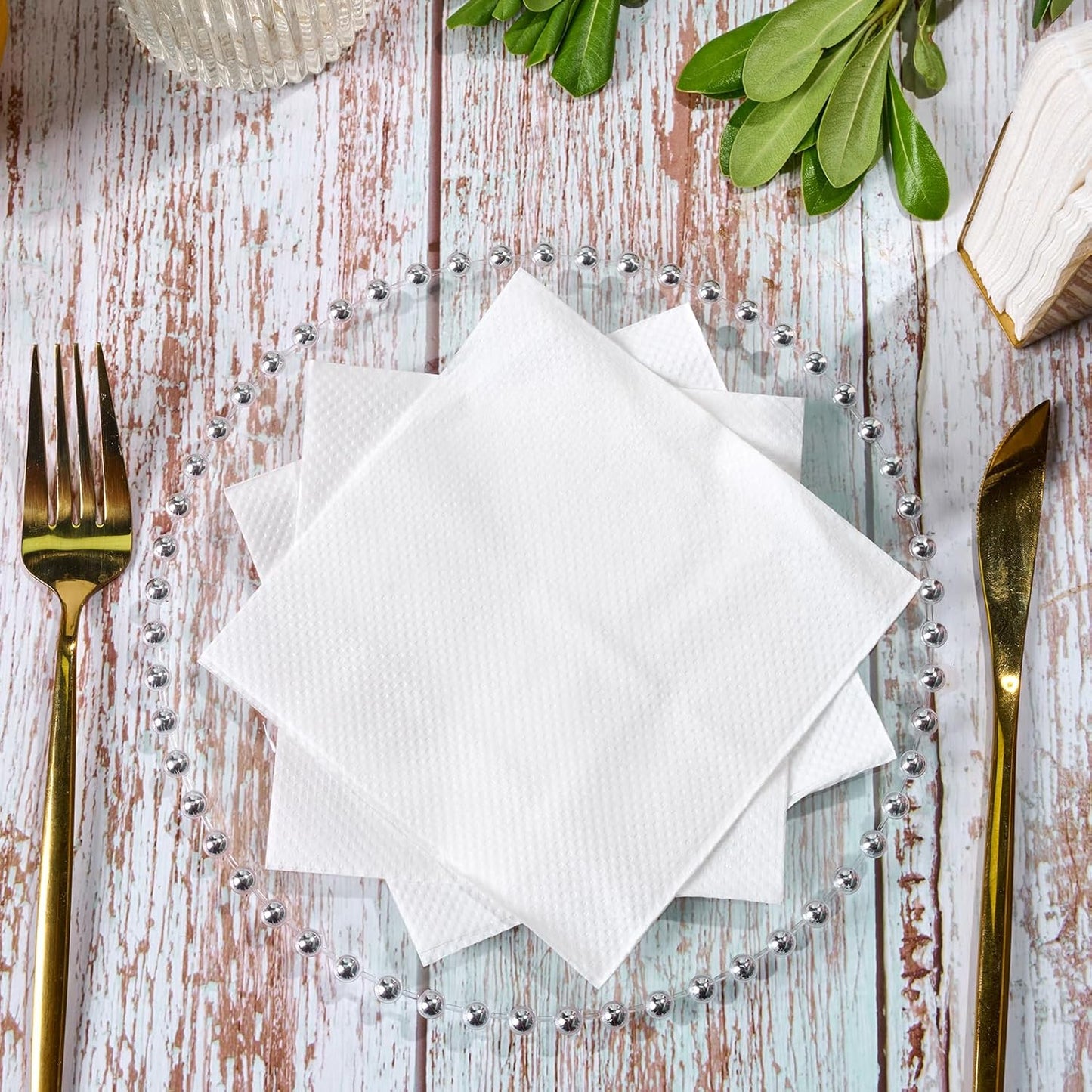 JollyPack 2000 Count White Beverage Napkins - 1-Ply 4.9 x 4.9 Folded Bulk Cocktail Napkins Paper, Lunch Paper for Restaurants, Bar and Party - 9.8 x 9.8 Unfolded