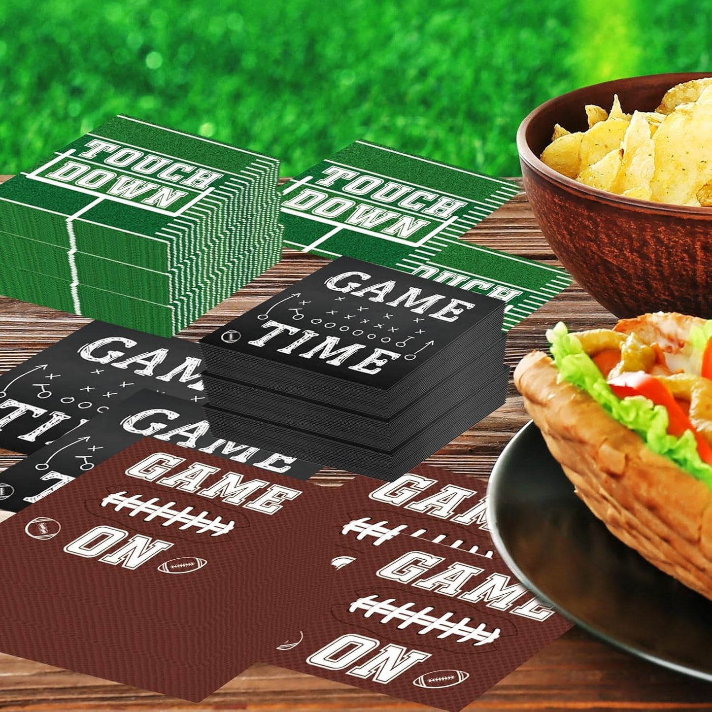 Qyeahkj 120pcs Football Party Napkins Supplies Disposable Football Birthday Paper Napkins Set Decorations for Sport Events Game Time Tailgate Touchdown Party Favors, 3 Design