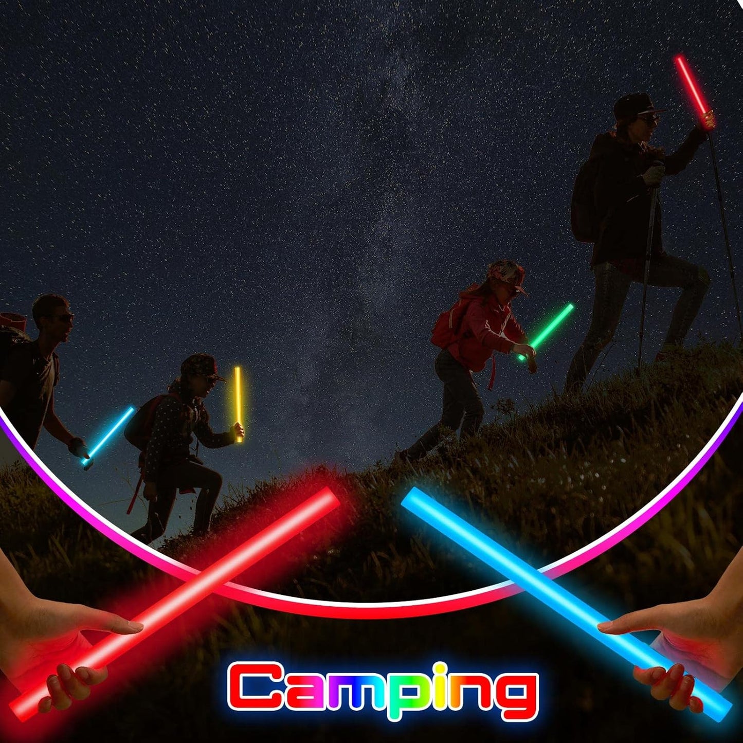 Lewtemi 10 Pcs Large Glow Sticks Big Giant Jumbo Halloween Christmas Emergency Light Stick for Camping Accessories, Survival Kit