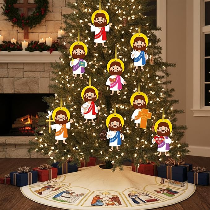 Frienda 48 Set Easter Jesus Loves You Craft Religious Craft Kit Make a Jesus Christian Ornament Stickers Bulk DIY Arts for Fun Easter Party Home Activities Decors