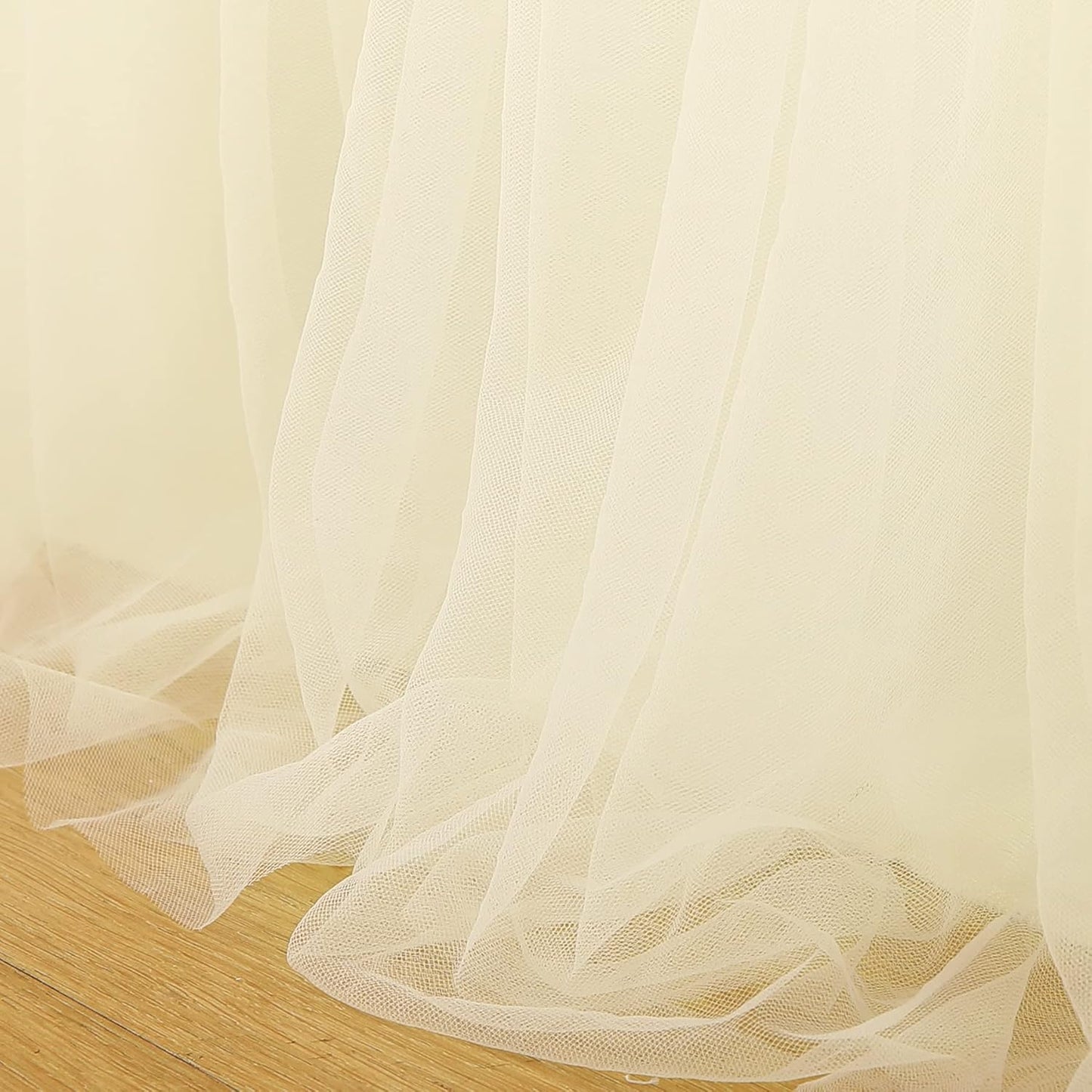Ivory Tulle Table Skirts for Wedding 6ft Tutu Table Skirt Ivory Table Cloth for Bridal Shower Birthday Party Baby Shower Wedding Gender Reveal Banquet Table Decorations