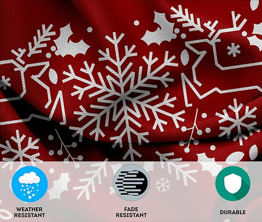 AGAS Merry Christmas Flag 3x5 Ft - Merry Christmas and Happy New Year Flags Vivid Color 200 Denier Nylon Holiday Flag With Brass Grommets for Indoor Outdoor Decoration
