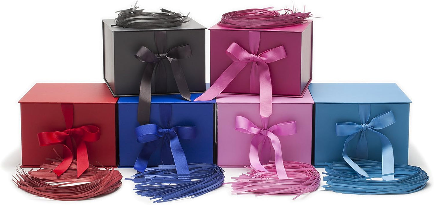 Hallmark Medium Gift Box with Lid and Shredded Paper Fill (Red 7 inch Box) for Birthdays, Graduations, Anniversaries, Christmas, Valentine's Day, All Occasion
