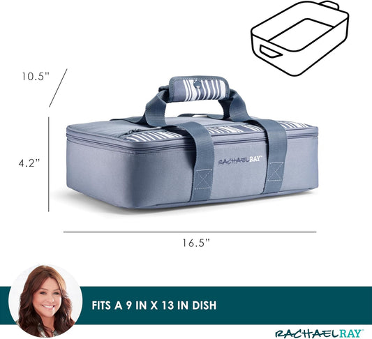 Rachael Ray Lasagna Lugger, Thermal Insulated Casserole Carrier for Hot or Cold Food, Lugger Tote for Potluck, Parties, Picnic, and Cookouts, Fits 9" x 13" Baking Dish