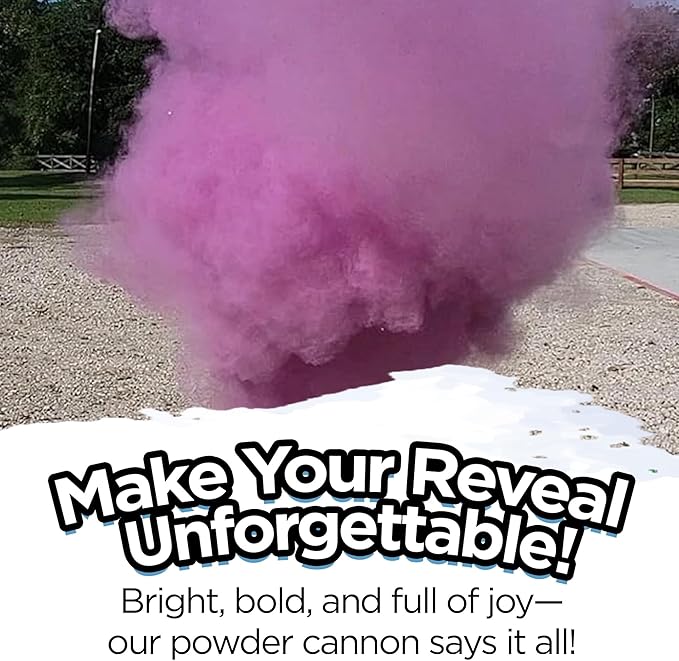 Gender Reveal Surprise - Purple Gender Reveal Powder Cannon - Easy to Use Purple Powder Cannon for Baby Gender Reveal Parties, Baby Showers & More - Colorful Powder Popper - 12 Inch - 2 Pack