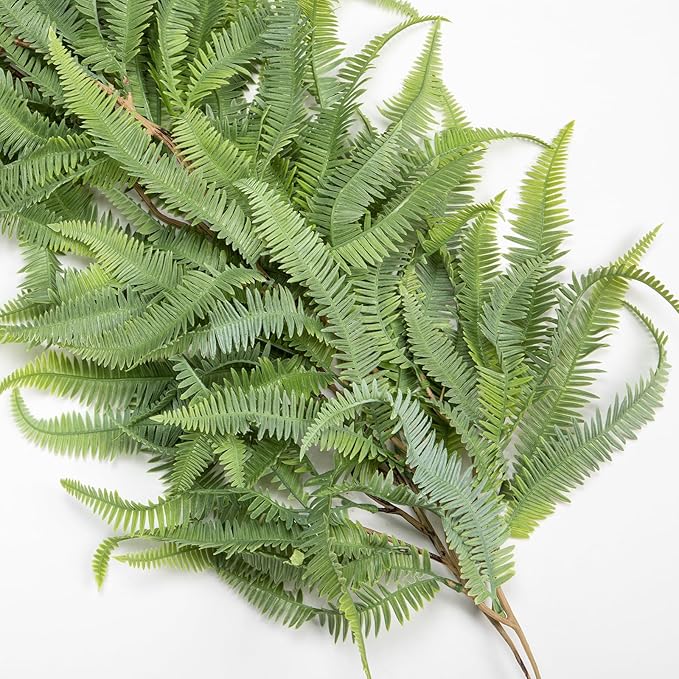 Briful 5ft Long Greenery Garland Set of 2 Boston Fern Floral Garland for Door Mantle Decorations, Lush Realistic Spring Summer Artificial Garland for Home Farmhouse Indoor Decor