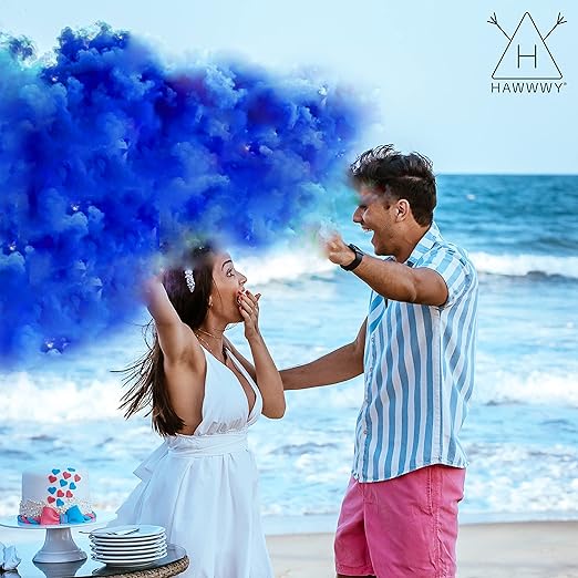 HAWWWY Colored Powder for Color Run - Assorted Colors, Colorful Smoke, 5k Runs, Bath Bombs, War Paint, Holi Festival - Perfect Gender Reveal Powder - 2 Pounds, Blue (Pack of 1)