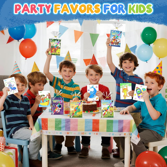 ZMLM 24 Coloring Books for Kids Party Favors: Bulk 24 Crayons Mini Coloring Books for Kids Ages 4-8 Birthday Goodie Bags Stuffers Toddlers Return Gifts Classroom Prizes Teacher Crafts (Boys)