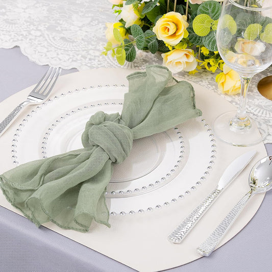 supernal 100PCS Clear Plastic Plates, Clear Plates with Silver Trim, Elegant Plastic Plate Include 50 Dinner Plate 10'' and 50 Dessert Appetizer Platos 7'' for Party, Wedding, Bridal Baptism